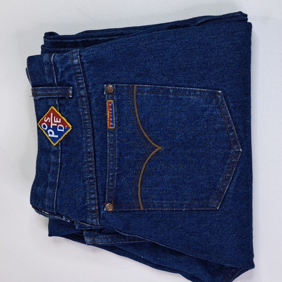 Vintage 90's Western Posted Slim Lowered Mid-Rise Tapered Leg Size 15/16 - Picture 9 of 17